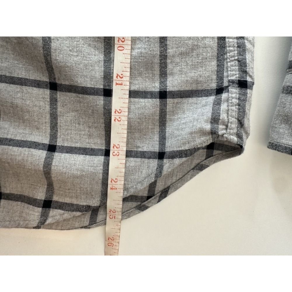 Grayson Shirt Top Women Size 02 Button Up Lightweight Gray Plaid Career Offie - Picture 8 of 11